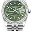 Rolex Datejust 36mm Stainless Steel 126284rbr Olive Green Palm Jubilee -Omega Shop 126284rbr Olive Green Palm Jubilee