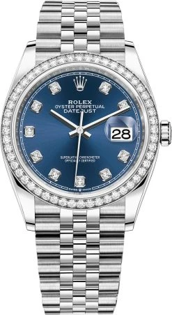 Rolex Datejust 36mm Stainless Steel 126284rbr Blue Diamond Jubilee