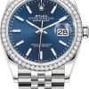 Rolex Datejust 36mm Stainless Steel 126284rbr Blue Index Jubilee -Omega Shop 126284rbr Blue Index Jubilee