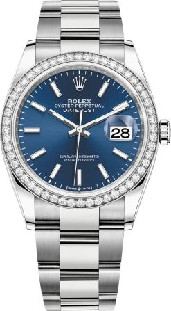 Rolex Datejust 36mm Stainless Steel 126284rbr Blue Index Oyster