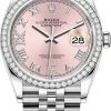 Rolex Datejust 36mm Stainless Steel 126284rbr Pink Roman VI IX Jubilee -Omega Shop 126284rbr Pink Roman VI IX Jubilee