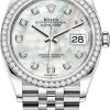 Rolex Datejust 36mm Stainless Steel 126284rbr White MOP Diamond Jubilee -Omega Shop 126284rbr White MOP Diamond Jubilee