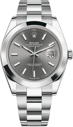Rolex Datejust 41mm Stainless Steel 126300 Dark Rhodium Index Oyster