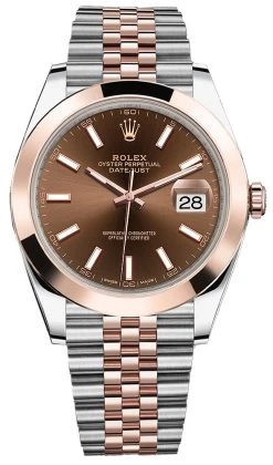 Rolex Datejust 41mm Steel And Everose Gold 126301 Chocolate Index Jubilee