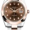 Rolex Datejust 41mm Steel And Everose Gold 126301 Chocolate Diamond Oyster -Omega Shop 126301 Chocolate diamond Oyster