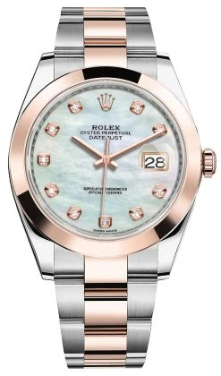 Rolex Datejust 41mm Steel And Everose Gold 126301 MOP Diamond Oyster