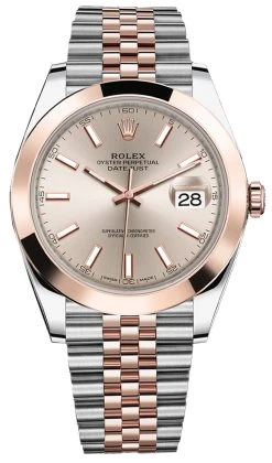 Rolex Datejust 41mm Steel And Everose Gold 126301 Sundust Index Jubilee