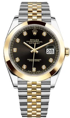 Rolex Datejust 41mm Steel And Yellow Gold 126303 Black Diamond Jubilee