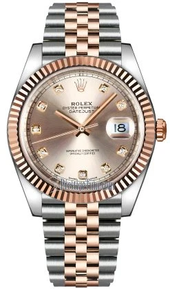 Rolex Datejust 41mm Steel And Everose Gold 126331 Sundust Diamond Jubilee