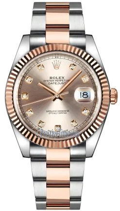 Rolex Datejust 41mm Steel And Everose Gold 126331 Sundust Diamond Oyster