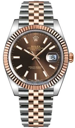 Rolex Datejust 41mm Steel And Everose Gold 126331 Chocolate Index Jubilee