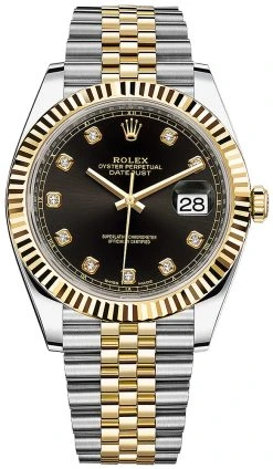 Rolex Datejust 41mm Steel And Yellow Gold 126333 Black Diamond Jubilee