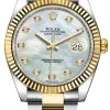 Rolex Datejust 41mm Steel And Yellow Gold 126333 White MOP Diamond Oyster