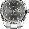 Rolex Datejust 41mm Stainless Steel 126334 Dark Rhodium Diamond Oyster -Omega Shop 126334 Dark Rhodium Diamond Oyster