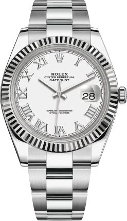 Rolex Datejust 41mm Stainless Steel 126334 White Roman Oyster