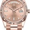 Rolex Day-Date 36mm Everose Gold 128235 Rose Diamond -Omega Shop 128235 Rose Diamond