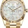 Rolex Day-Date 36mm Yellow Gold 128238 MOP Diamond -Omega Shop 128238 MOP Diamond