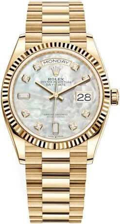 Rolex Day-Date 36mm Yellow Gold 128238 MOP Diamond