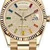 Rolex Day-Date 36mm Yellow Gold 128238 Pave Rainbow -Omega Shop 128238 Pave Rainbow