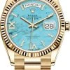 Rolex Day-Date 36mm Yellow Gold 128238 Turquoise 2 Rolex Day-Date 36mm Yellow Gold 128238 Turquoise -Omega Shop 128238 Turquoise