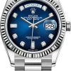 Rolex Day-Date 36mm White Gold 128239 Blue Graduated Diamond -Omega Shop 128239 Blue Graduated Diamond