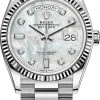 Rolex Day-Date 36mm White Gold 128239 MOP Diamond -Omega Shop 128239 MOP Diamond