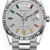Rolex Day-Date 36mm White Gold 128239 Pave Rainbow -Omega Shop 128239 Pave Rainbow Rolex