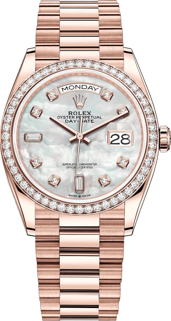 Rolex Day-Date 36mm Everose Gold 128345RBR MOP Diamond Rolex Day-Date 36mm Everose Gold 128345RBR MOP Diamond -Omega Shop 128345RBR MOP Diamond