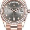 Rolex Day-Date 36mm Everose Gold 128345RBR Slate Diamond -Omega Shop 128345RBR Slate Diamond