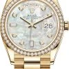 Rolex Day-Date 36mm Yellow Gold 128348RBR MOP Diamond -Omega Shop 128348RBR MOP Diamond