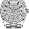 Rolex Day-Date 36mm White Gold 128349RBR Pave Rainbow DB 1 Rolex Day-Date 36mm White Gold 128349RBR Pave Rainbow DB -Omega Shop 128349RBR Pave Rainbow DB