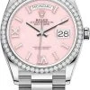 Rolex Day-Date 36mm White Gold 128349RBR Pink Opal 2 Rolex Day-Date 36mm White Gold 128349RBR Pink Opal -Omega Shop 128349RBR Pink Opal