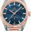 Omega Globemaster 39mm 130.20.39.21.03.001 -Omega Shop 13020392103001 Omega Globemaster Stainless Steel Sedna Rose Gold Blue Dial Two Tone Bracelet