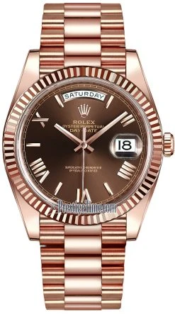 Rolex Day-Date 40mm Everose Gold 228235 Chocolate Roman