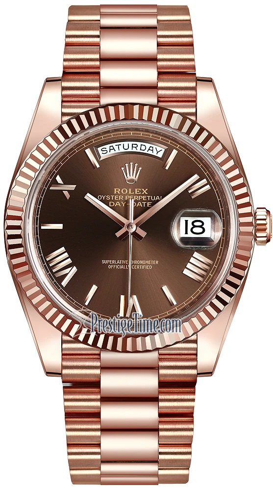 Rolex Day-Date 40mm Everose Gold 228235 Chocolate Roman Rolex Day-Date 40mm Everose Gold 228235 Chocolate Roman -Omega Shop 228235 chocolate roman new
