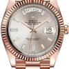 Rolex Day-Date 40mm Everose Gold 228235 Sundust Baguette Index