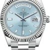 Rolex Day-Date 40mm Platinum 228236 Ice Blue Baguette -Omega Shop 228236 Ice Blue Baguette