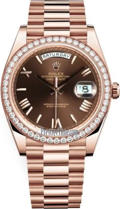 Rolex Day-Date 40mm Everose Gold 228345RBR Chocolate Roman