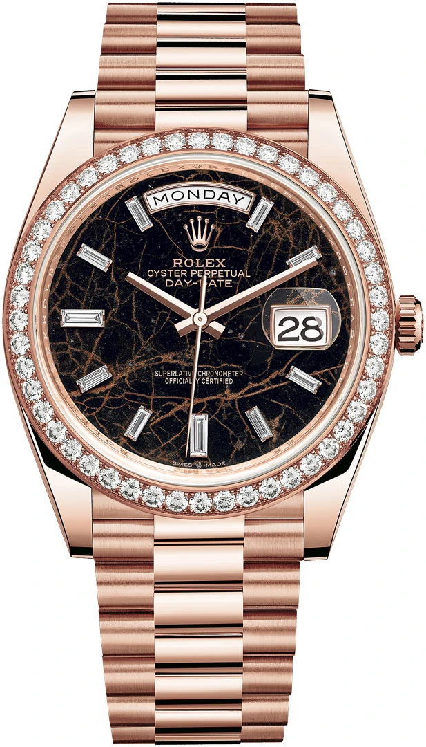 Rolex Day-Date 40mm Everose Gold 228345RBR Eisenkiesel Baguette Rolex Day-Date 40mm Everose Gold 228345RBR Eisenkiesel Baguette -Omega Shop 228345RBR Eisenkiesel Baguette