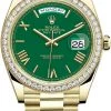Rolex Day-Date 40mm Yellow Gold 228348RBR Green Roman