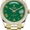 Rolex Day-Date 40mm Yellow Gold 228398TBR Green Roman -Omega Shop 228398TBR Green Roman
