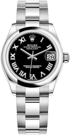 Rolex Datejust 31mm Stainless Steel 278240 Black Roman Oyster