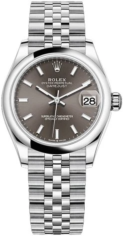 Rolex Datejust 31mm Stainless Steel 278240 Dark Grey Index Jubilee