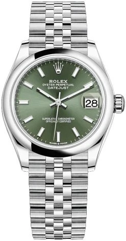 Rolex Datejust 31mm Stainless Steel 278240 Mint Green Index Jubilee