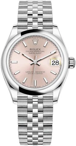 Rolex Datejust 31mm Stainless Steel 278240 Pink Index Jubilee