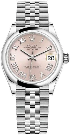 Rolex Datejust 31mm Stainless Steel 278240 Pink Roman Jubilee