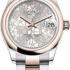 Rolex Datejust 31mm Stainless Steel And Rose Gold 278241 Silver Floral Oyster -Omega Shop 278241 Silver Floral Oyster