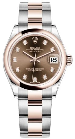 Rolex Datejust 31mm Stainless Steel And Rose Gold 278241 Chocolate Diamond Oyster