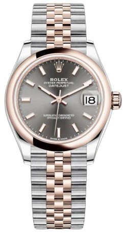 Rolex Datejust 31mm Stainless Steel And Rose Gold 278241 Rhodium Index Jubilee