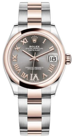 Rolex Datejust 31mm Stainless Steel And Rose Gold 278241 Rhodium Roman VI Oyster